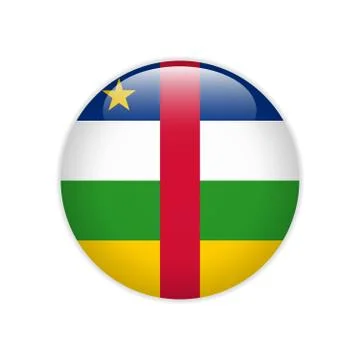 Central African Republic flag on button Stock Illustration