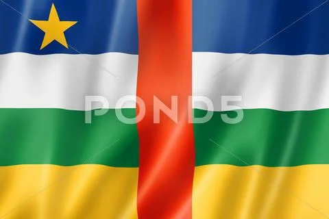 Central african republic flag Stock Illustration