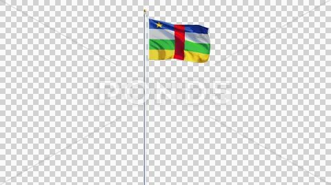 Central African Republic flag, long shot, isolated with alpha channel Stock Photos