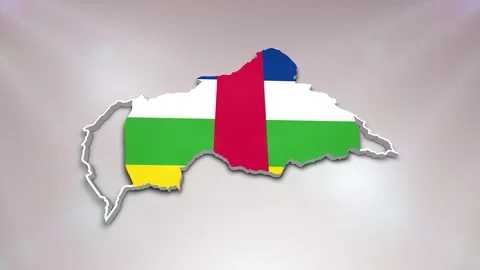 Central African Republic Flag on Map Stock Footage 277945934