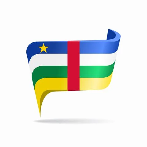 Central African Republic flag map pointer layout. Vector illustration. Stock Illustration