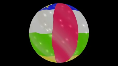 Central African Republic flag in a round ball rotates. Flicker and shine Stock Footage 110679660
