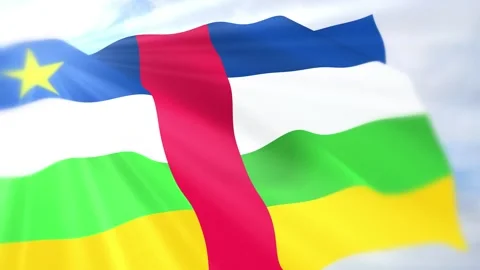 Central African Republic Flag Seamless Loop 4k 60fps on Sky Background Stock Footage 340623942