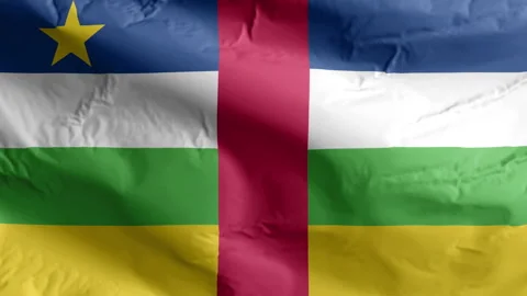 Central African Republic flag waving animation, seamless loop animated Stock Footage 261859968