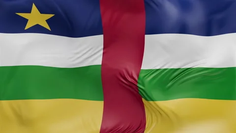 Central African Republic flag waving Seamless silk flag 3d animation slow Vídeo Stock 337950294