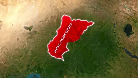 Central African Republic highlighted on a dynamic earth motion footage Видео 343951384