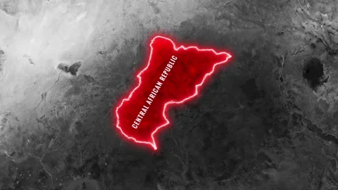 Central African Republic highlighted on world map animation footage motion Stock-Footage 343951344