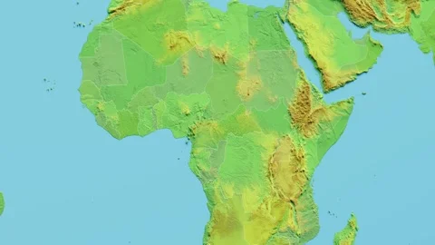 Central African Republic Map 3D animated with Borders Stock Footage 348518520