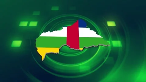 Central African Republic Map and Flag Background Stock Footage 344027212