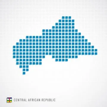 Central African Republic map and flag icon Illustrazione stock