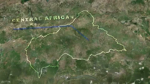 Central African Republic Map Animation Video stock 273238946