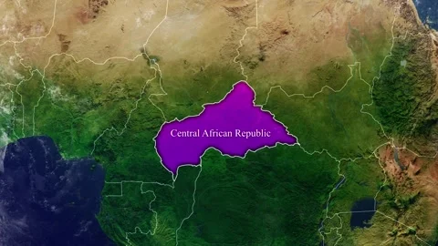 CENTRAL AFRICAN REPUBLIC Map With Borders Video stock 318672042