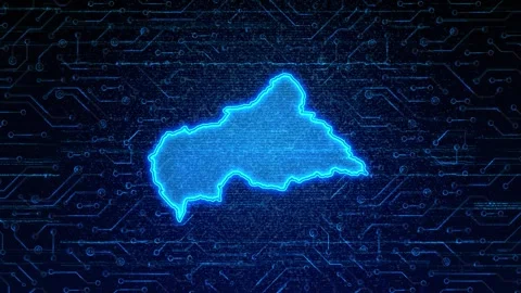 Central African Republic Map Digital Technology Opener Stock Footage 335080873
