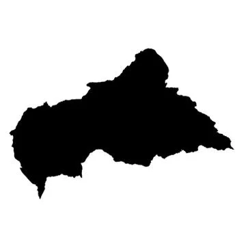 Central African Republic map - filled hand-drawn map Stock Illustration