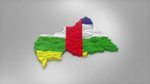 Central African Republic Map with Flag Intro Background Stock Footage 315164284