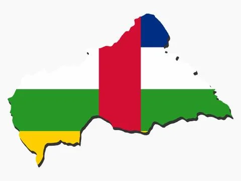 Central african republic map flag Stock Illustration