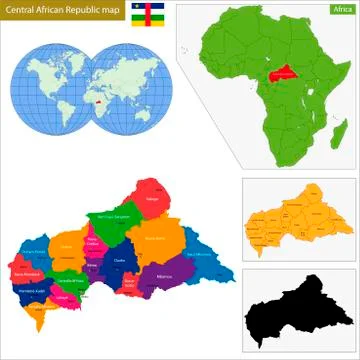 Central African Republic map Stock Illustration