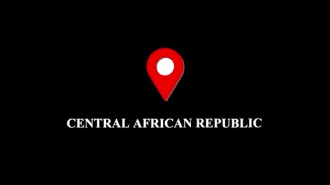 Central african republic map location pin animation on black background, fo.. 스톡 동영상 332453257