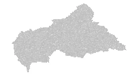Central African Republic map from particles, dots. Digital silhouette. Abst.. Stock Footage 301823936