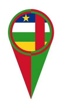Central African Republic Map Pointer Location Flag Stock Illustration