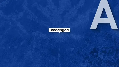 Central African Republic map with text animation Bossangoa location video motion Stock Footage 343252956