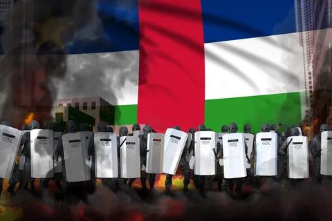 Central African Republic protest fighting concept 스톡 일러스트