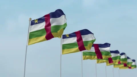 Central African Republic  Row Of Flags Animation Stock-Footage 136192500