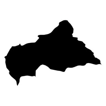 Central African Republic - solid black silhouette map of country area. Simple 스톡 일러스트