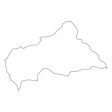Central African Republic - solid black outline border map of country area イラスト素材