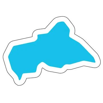 Central African Republic vector country map sticker Stock Illustration