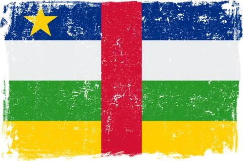 Central African Republic Vector Flag on White Stock Illustration