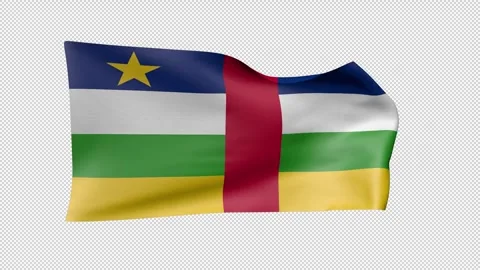 Central African Republic Waving Flag Transparent Alpha Video stock 274120406