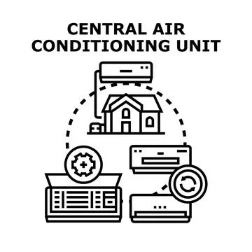 Central air conditioning unit concept illustration Ilustración de archivo