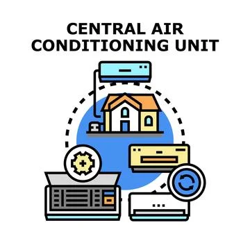 Central air conditioning unit concept illustration Ilustración de archivo