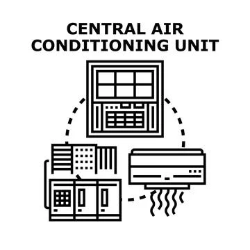 Central air conditioning unit vector illustration for climate control Stock Illustration