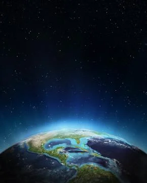 Central america 3d rendering planet Stock Illustration
