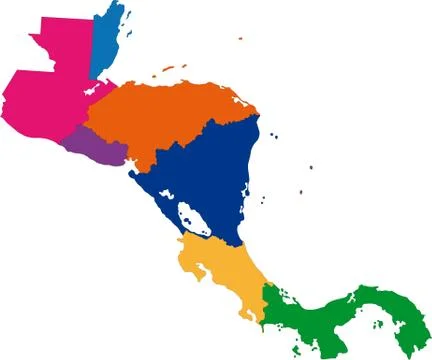 Central america map Stock Illustration