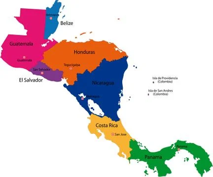 Central america map Stock Illustration