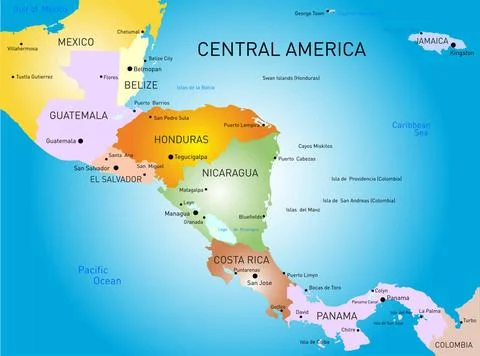Central america map Vector color central america map Copyright: xZoonar.co... 스톡 사진