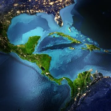 Central America space 3d rendering Stock Illustration