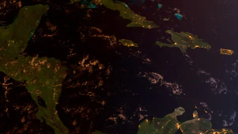 Central America from Space at Sunset. View from Space Orbit. Blue Planet Ear Stock Footage 325668652