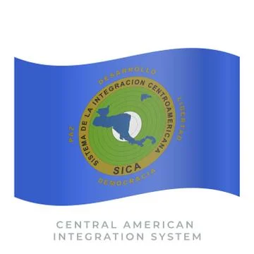 Central American Integration System waving flag vector icon. Vector illustration 스톡 일러스트