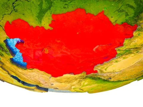 Central Asia on 3D Earth Stock Illustration