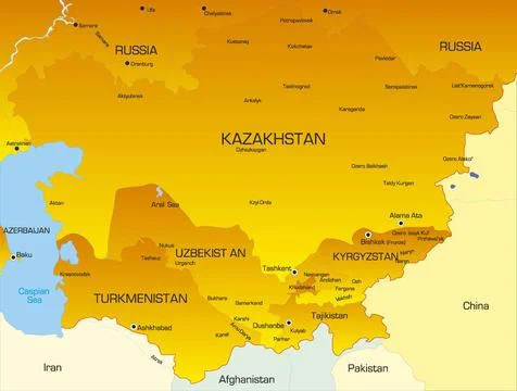 Central Asia Vector color map of Central Asia countries Copyright: xZoonar... Stock Photos