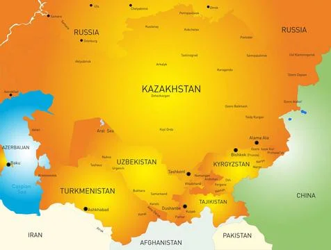 Central Asia Vector map of Central Asia countries Copyright: xZoonar.com/R... Stock Photos