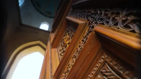 Central Asian patterns on the door Stock Footage 163085446