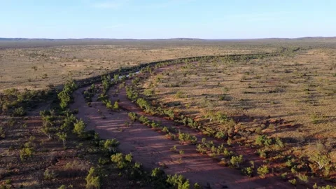 Central Australia Dry river bed Stock Footage 153962548