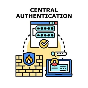 Central authentication concept for secure network access Stock Illustration