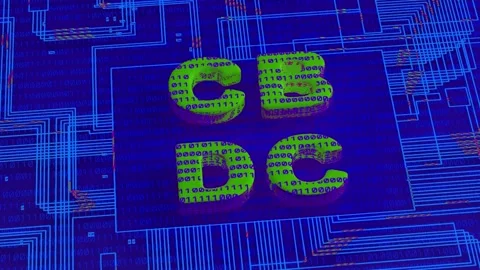 Central Bank Digital Currency CBDC - Animation on the future background. 4K, UHD Stock Footage 221722912