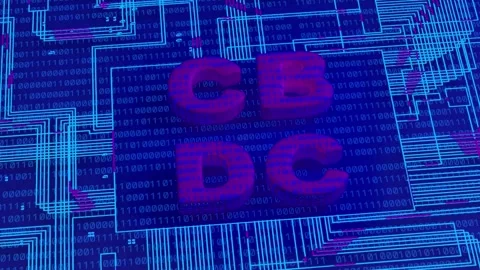 Central Bank Digital Currency CBDC - Animation on the future background. 4K, UHD Stock Footage 222205409